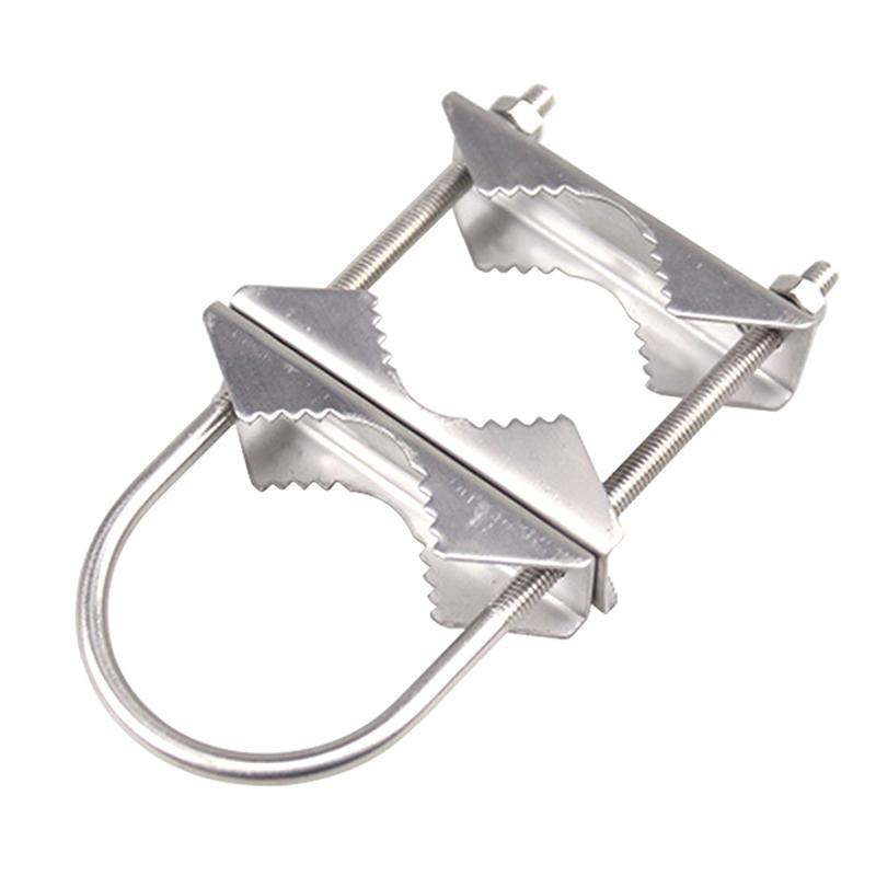For TV,CB,Ham Double Antenna Mast Clamp V Jaw Block With M6 U Bolts Heavy Duty Anti-Rust Mast To Mast Mount Bracket Kit