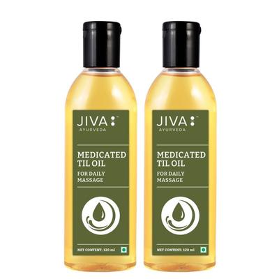 Jiva Medicated Tilöl, Lindert Gelenk- und Muskelschmerzen, Steifheit und Zittern, 120 ml X 2er-Pack
