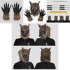 Furchterregende Wolfskopfmaske und Handschuhe Set für Halloween-Party Kostüm Spaß und kreatives Verkleiden