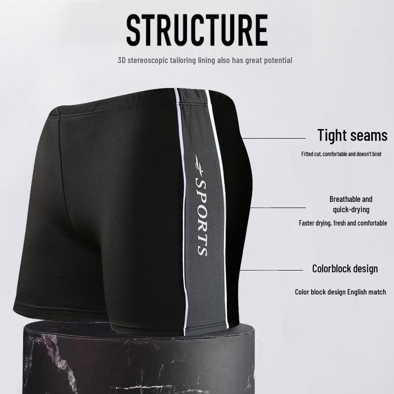 Men's Plus Size Loose Swimming Trunks - Anti-Embarrassment, Flat Leg Design, Ideal for Hot Springs