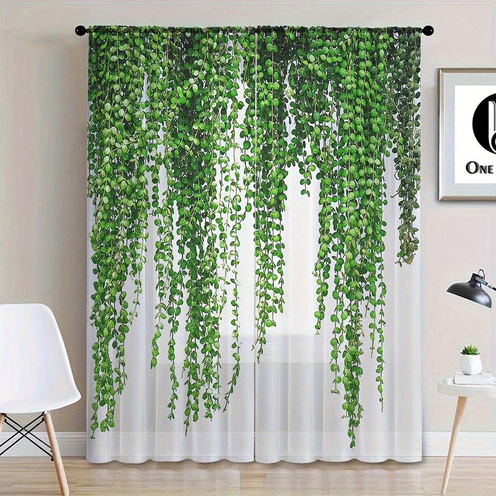 

Комплект из 2-х прозрачных штор в богемном цветочном стиле с оранжевым колокольчиком и карманами для окон гостиной, кухни 0.8*1.4&Rod Pocket