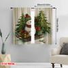2pcs,2D Plane Printing Pattern Curtains Snowman_ Tree & Holly Versatile 100% Polyester (without Rod) Versatile All Perfect for