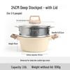 Maifan Stone 4L Non-stick Stew & Noodle Pot with Double-bottom and Glass Lid.