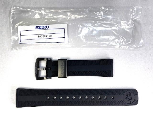 R03E011M0 SEIKO Prospex 20mm Silicone Band Black and Via (for SBDC153/ 6R35-01T0 Others) (Ships Nekoposu)