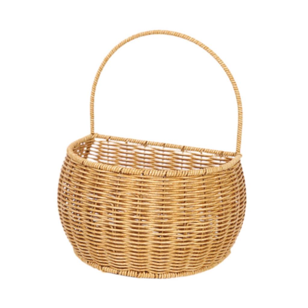 Woven Hanging Basket Decorative Handmade Wall Mounted Container Room Decor Fruit Sundries Organizer for Closet Office Kitchen