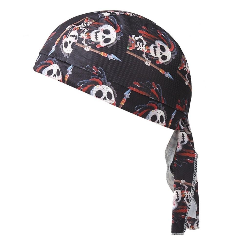 Paisley Print Hijab Caps Breathable Adjustable Bandana Headscarf Quick Dry UV Protection Cycling Head Wrap Outdoor Activities