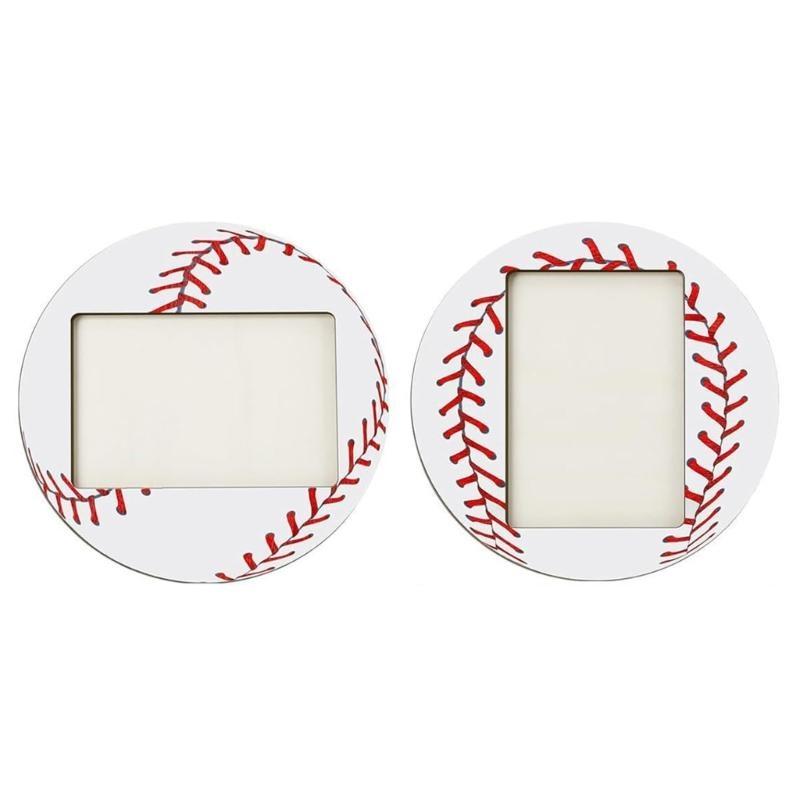 

Pair of 2 Baseball Soccer Desktop Photo Frames Sport Themed Picture Holders Unique Home Decoration for Sport Enthusiasts