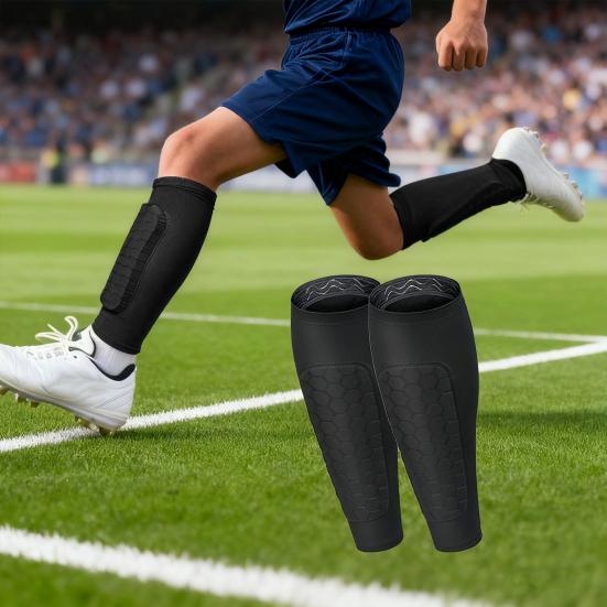Soccer Shin Guards for Kids Youth Calf Compression Sleeve with Honeycomb Pads Calf Protective Gear for Football Soccer