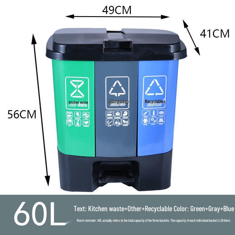 Hotel and Guesthouse Wet/Dry Separation Trash Can with Foot Pedal