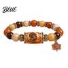 Thanksgiving Beaded Bracelet for Women Holiday with Greeting Card Gift Maple Leaf Charm Elastic Stretch Fall Harvest Jewelry Theme Women