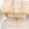 French Rhombus Sequined Double-Layer Stacked Titanium Steel Necklace Does Not Fade Niche Light Luxury Collarbone Chain Women'S High Sense