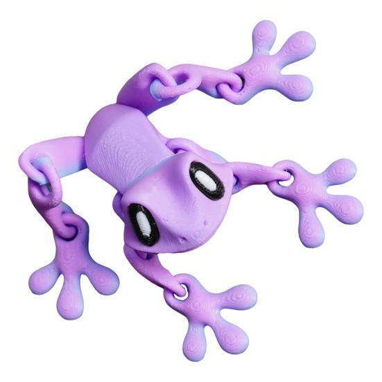 Movable Joints Frog Fridge Magnet 3D Printed Frog Fidget Toy Articulated Animal Model Figurine Magnetic Refrigerator Frog Decoration Ornament