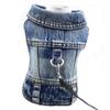 Pet Dog Denim Jacket Dark Wash Sleeveless Towable Jeans Vest Coat for Small Medium Dogs Cat Puppy Spring/Autumn Clothes Apparel