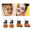 Skull Hand Bat Dangle Earrings Women Long Goth Punk Pumpkin Cat Head Earhook