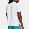 Under Armour Solid Logo Crew Neck Casual Short Sleeve T-Shirt Men Tops White 1382648-100