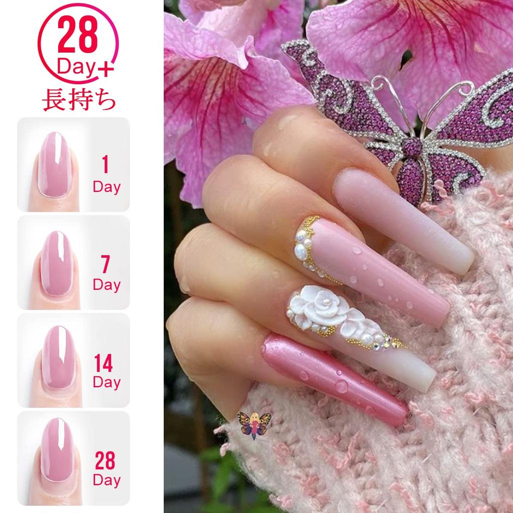 Saviland Lengthening Nail Powder Kit No Light Required 3 Colors Gel Nail Set for Nail Extensions Liquid Set - UV/LED - - 6-Piece - Beginner-Friendly