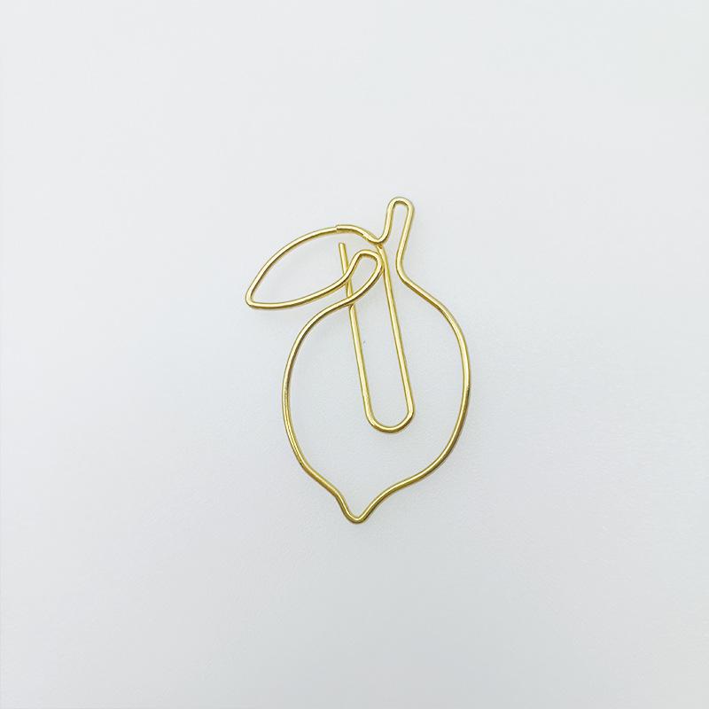 

Скрепки для бумаги в форме лимона Милая закладка Школьная скрепка для бумаги Металлические канцелярские кнопки Настольные офисные товары Офисные аксессуары Принадлежности для сшивания золотой