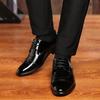 Formal Office PU Leather Black Shine Business Casual Shoes JZ-2385