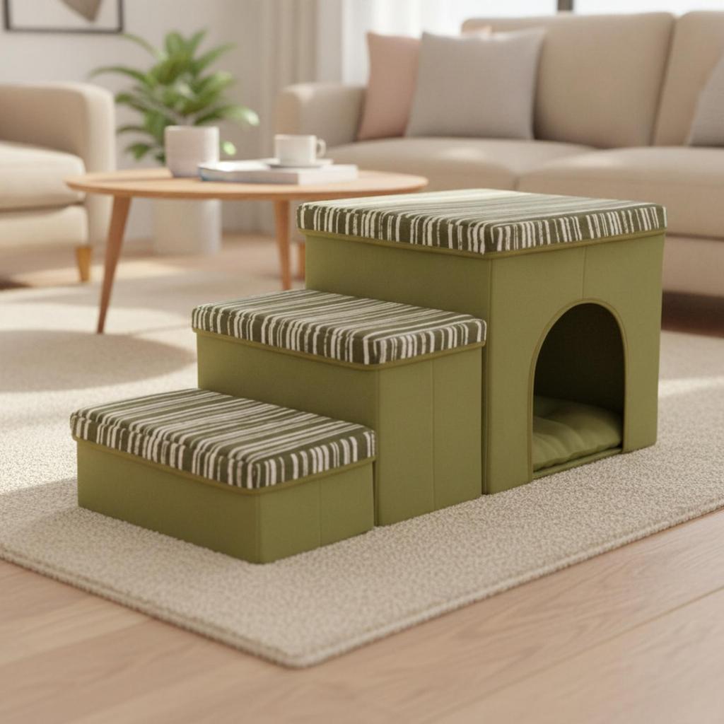 Modular Pet Staircase with Storage Easy Assembly Stair Hideaway Den