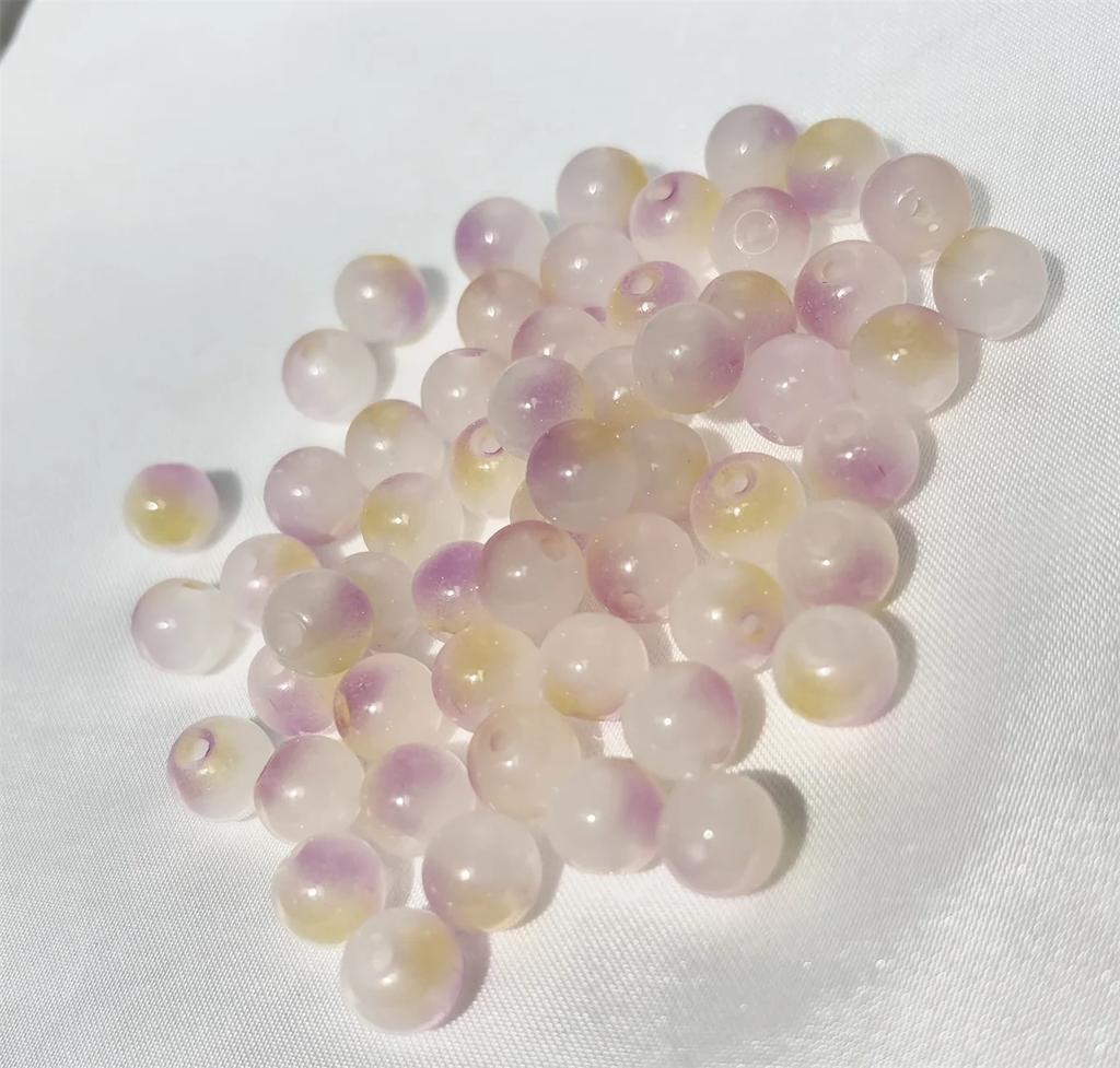50pcs 8mm Fun New Glass Jelly Crack Imitation Jade Round Beads Sweet DIY Handmade Necklace Bracelet Jewelry Accessorie Beads