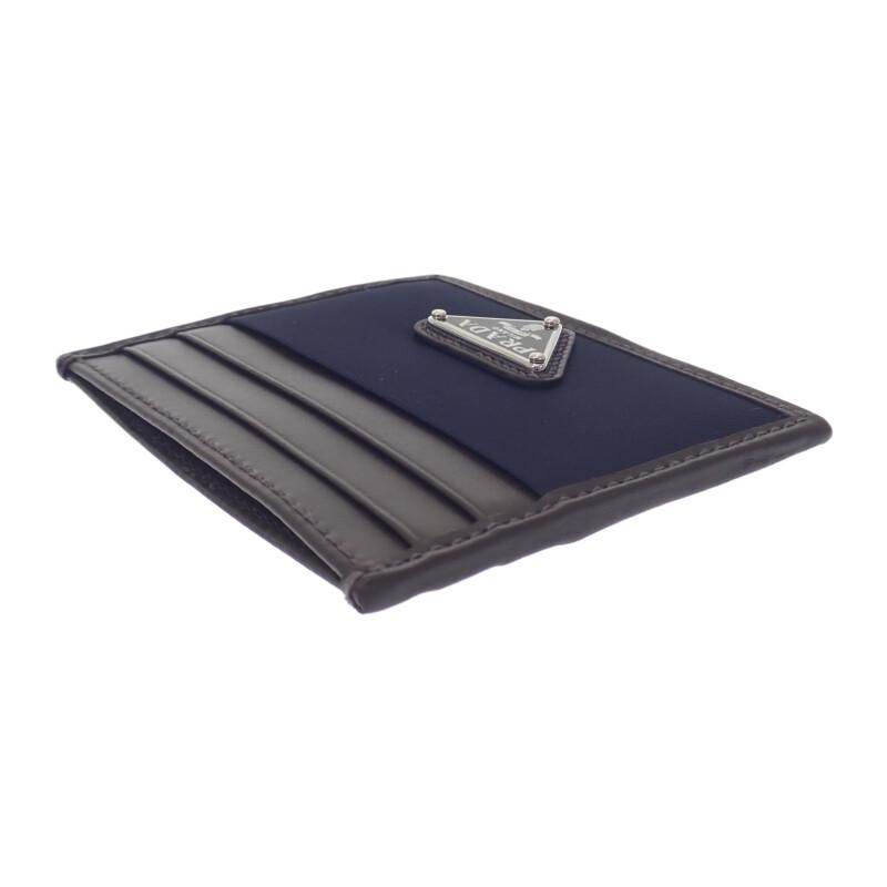 Prada 2MC025_384_F0C1B Card Case Navy/Dark Brown Nylon/leather Women