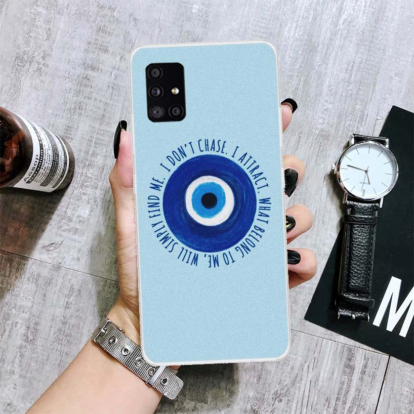 Lucky Blue Evil Eye Phone Case For Samsung Galaxy A14 A15 A13 A12 A54 A55 A53 A52 A04S A24 A25 A23 A22 A34 A35 A33 A32 A03S A02S