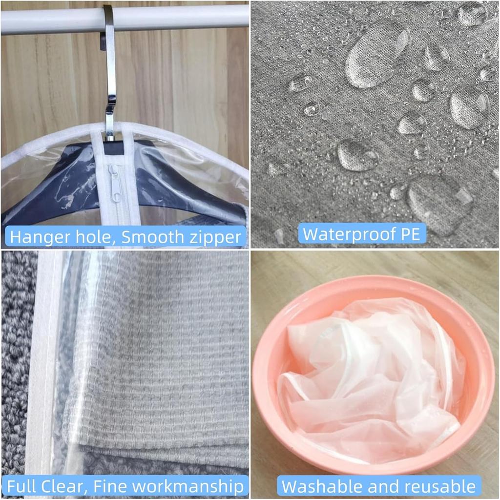 1-20pcs Hanging Dustproof Garment Cover Washable Clothes Bag for Wedding Dress Suit Coat Closet Wardrobe Clothing Storage