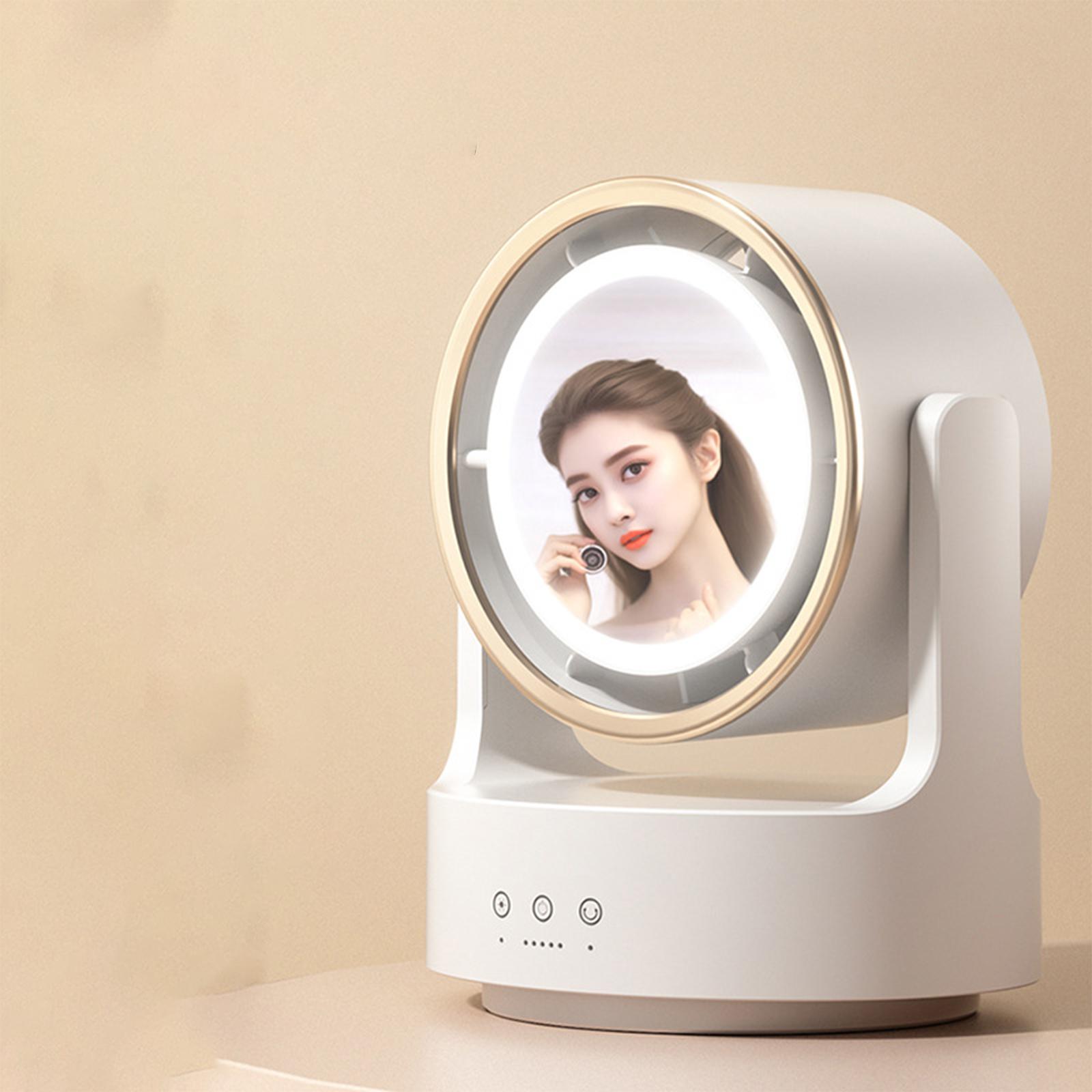 

Настольное вращающееся зеркало с подсветкой, вентилятор с высокой мощностью ветра, многофункциональный циркуляционный вентилятор 175*15*22cm белый