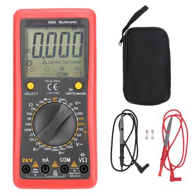Digitales Multimeter Genaue Messung 2000V 200mA 20M Ohm Smart Anti-Burning Spannungs-Strom-Messgerät