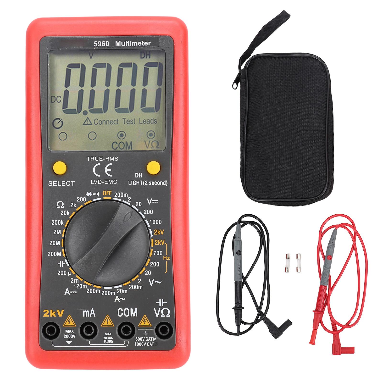 

Digital Multimeter Accurate Measurement 2000V 200mA 20M Ohm Smart Anti Burning Voltage Current Meter