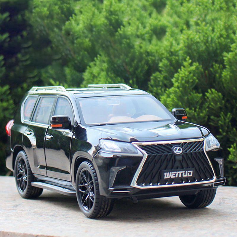1/18 LEXUS LX570 SUV Toys Alloy Car Model Diecast Metal Giant Off-Road Vehicle Simulation Sound Light Hobbies Collectible Kid Toy Gift
