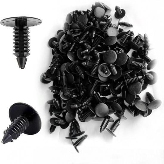 200PCS Car Plastic Trim Boot Rivets Push Clip Fastener, Car Fenders & Bumpers Shield Fastener Clips 6.4Mm Hole Retainer Auto Body Clips, Car Rivets One Size