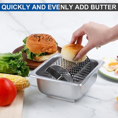 Eşit Yaymak İçin Tereyağı Tekerleği Paslanmaz Çelik Eritilmiş Dağıtıcı Rulo Mutfak Aletleri Amerikan Burger Aracı Pişirme Hamur İşleri Aracı