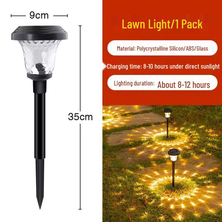 Solar Garden Decor Lights: Outdoor Courtyard Atmosphere Ground Plug Lighting for Yard and Lawn