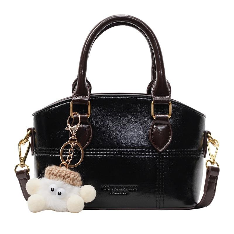 Plush pendant hand carry fashion bag women's summer new portable simple personality retro shoulder messenger bag