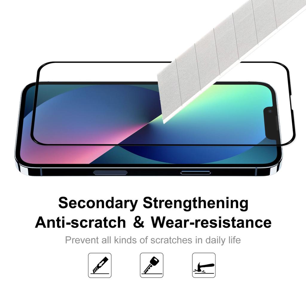 2Pcs/Set HAT PRINCE 0.26mm 9H 2.5D Wear-resistant Full Coverage Full Glue Tempered Glass Screen Protector Film for iPhone 13 mini 5.4 inch