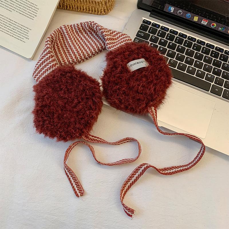 Fashion Cute Rolled Plush Earmuffs For Women New Winter Style For Outdoor Cold Protection Thickened Warm Earmuffs With Straps