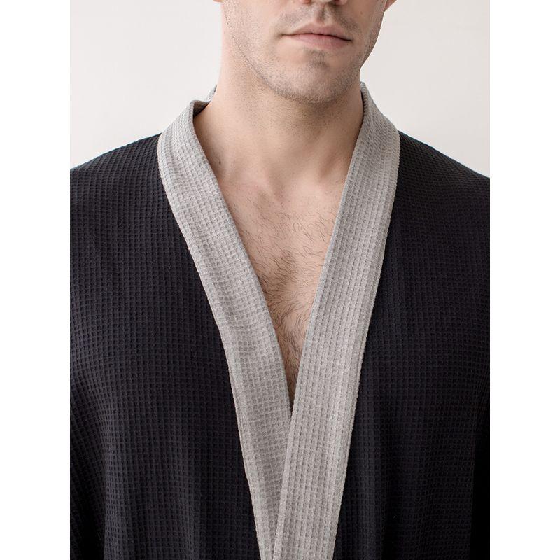 Cotton Waffle Japanese Kimono Men's Hotel Bathrobe