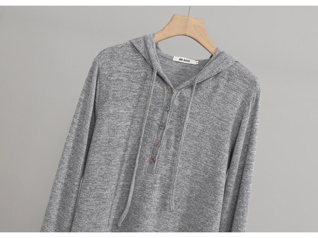 Women's Slimming High Elasticity Knitted Hoodie - Autumn/Winter Style, Warm Long Sleeve Casual Top