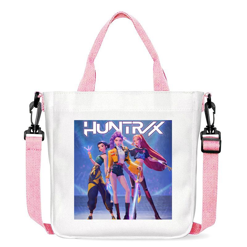 Spot KPOP Demon Hunter Group Printed Canvas Bag Fashion Shoulder Bag Portable Work Commuter Messenger Bag CLE
