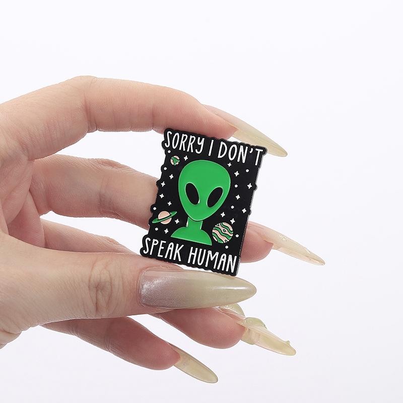 ET Alien Enamel Pin UFO We Come To Party Save A Horse Ride A Cow Funny Cowboy Western Brooches Lapel Backpack Badge Jewelry Gift