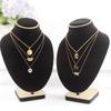 Velvets Mannequin Necklace Holder Jewelry Display Stand For Retail Stores Exhibitions Dust Resistant Easy To Clean