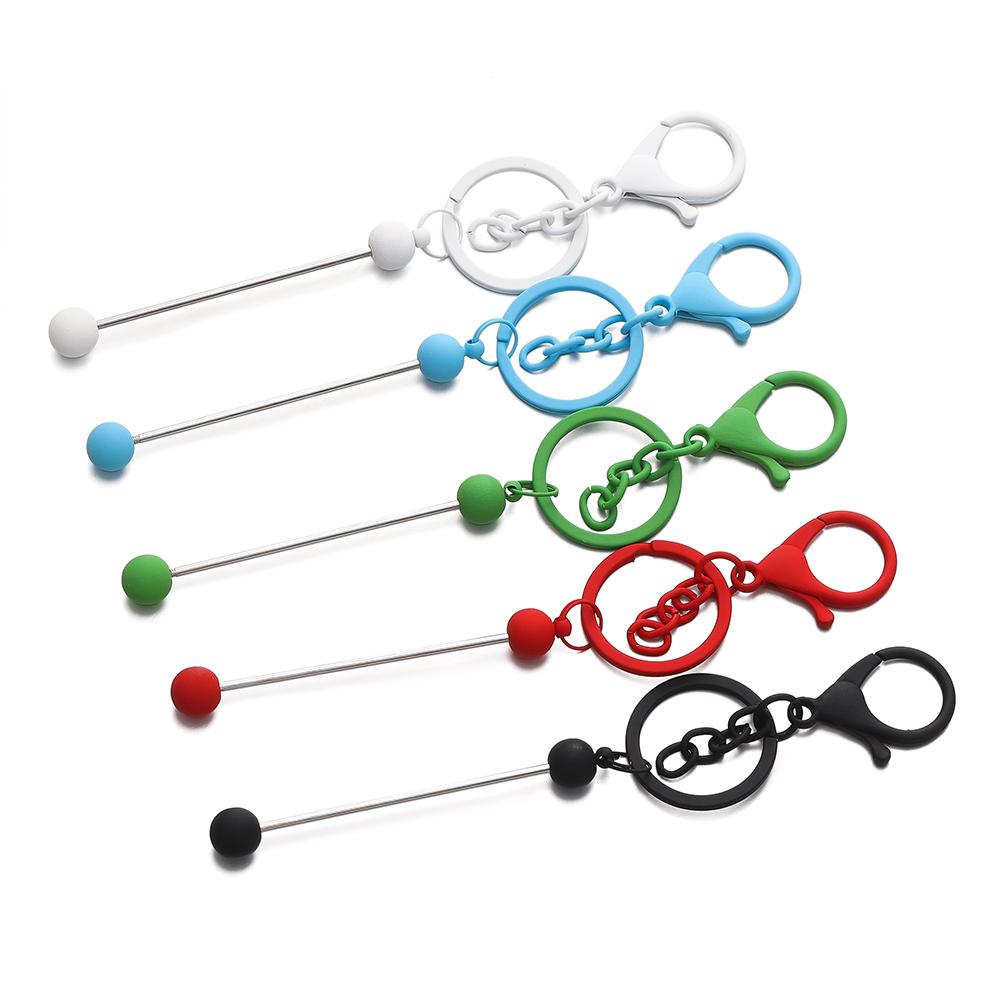 1/5 Stück Bunte Metall-Schlüsselanhängerstangen zum Auffädeln Leere für Perlen Anhänger Schmuck Charms DIY Bastelarbeiten Schlüsselanhänger Herstellung Geschenk