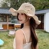Sun Protection Flower Straw Hat Hollow Breathable Basin Cap Women Visors For Outdoor Travel Beach