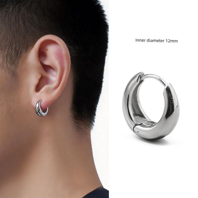 2025 European and American Fashion Men's Earrings Niche Design Light Luxury High-End Earrings for Women Trendy Round Ear Hoops Ear Rings