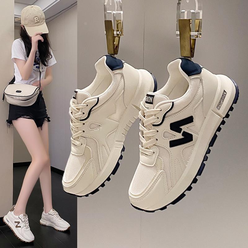 Sneakers Women's Spring 2025 New Fashion Trendy with Waffles Ins Trendy Casual Platform Dad Shoes