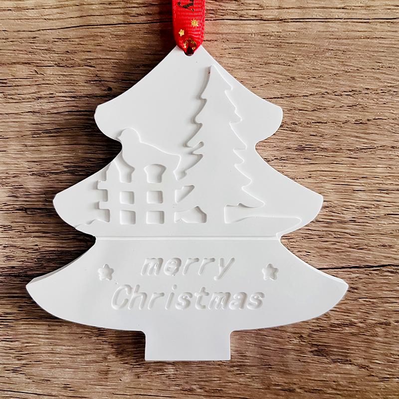 1Pc Xmas Tree Xmas Gift Casting Heart Pendant Casting Mold Silicone Moulds DIY Christmas Pendant Plaster Moulds Star