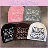 Streetwear Cross Urban Letter Knitted Cap With Acrylic Material For Casual Style