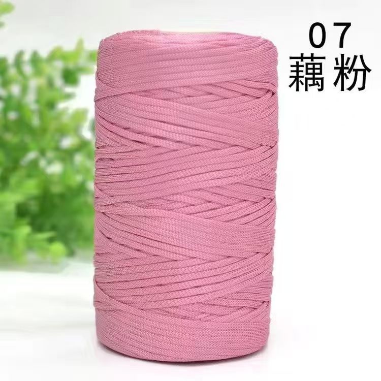 Flat Belt Wool, Light Body Ice Silk Mercerized Cotton Linen, Hand-Woven Crocheted Diy Hook Bag, Hat Seat Cushion, Hollow Thread