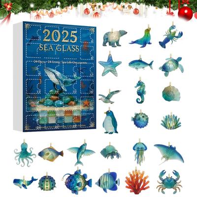 Weihnachtskalender Advent 2025 2D Acrylornament 24 Tage Countdown-Kalender bis Weihnachten Spielzeug für Lernentwicklung Familie